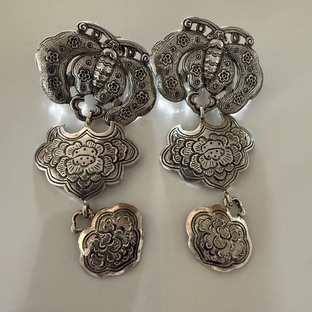 Stephen Dweck Ornate Silver Earrings